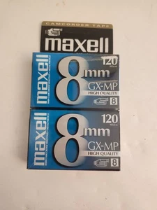2 Pack Maxell 8mm GX-MP 8 120 Blank Camcorder Videotapes Tapes NEW Sealed - Picture 1 of 2