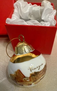 Vintage Venezia Italien Glas Weihnachtsschmuck Gold Akzente Reise Souvenir - Bild 1 von 6
