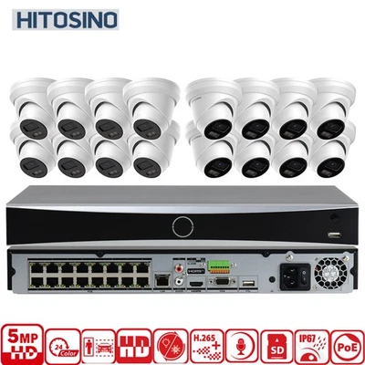 Sistema de Cámara HITOSINO16CH 5MP Color MIC IP Cámara 2SATA POE NVR 160Mbps Lote Foto 1 de 4
