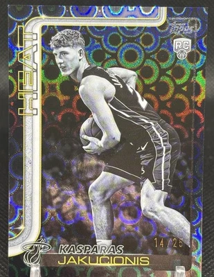 2025-26 Topps Kasparas Jakucionis Exclusive Blackout /25 Miami Heat RC #220 - Image 1 of 2