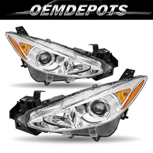 For 2014-2016 Mazda 3 Projector Clear Housing Halogen Headlight Left&Right Set - Picture 1 of 6