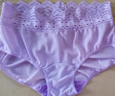 OLGA SECRET HUG AMYTHEST SHEER NYLON & LACE SISSY PANTY SIZE 5/S - Image 1 of 2