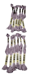 12 Skeins DMC Cotton Embroidery Floss Lt Antique Violet 3042 France 8.7y  NEW - Picture 1 of 5
