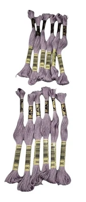 12 Skeins DMC Cotton Embroidery Floss Lt Antique Violet 3042 France 8.7y  NEW - Image 1 of 4