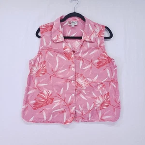 Camicia smanicata The Hawaiian originale rosa taglia L con bottoni floreale spiaggia - Foto 1 di 14