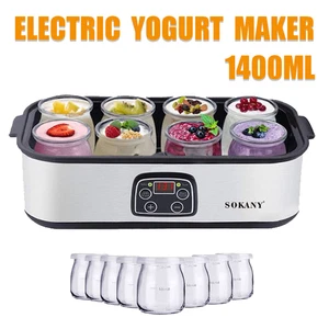 Lo último en yogurtera probiótica con tiempo de temperatura ajustable y 8 tarros de vidrio - Imagen 1 de 14