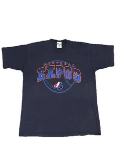 VTG Pro Player Montreal Expos 1997 Diamond T-Shirt XL Navy Blue Embroidered - Picture 1 of 6
