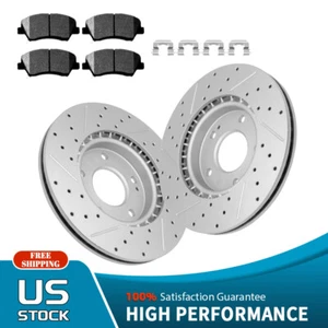 Rotores perforados delanteros de 280 mm + pastillas de freno para Hyundai Elantra Veloster Kia Forte - Imagen 1 de 8