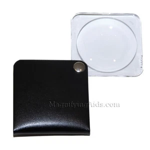 3.5X Eschenbach Leather Folding Square Pocket Magnifier - 60 mm Black - Picture 1 of 1