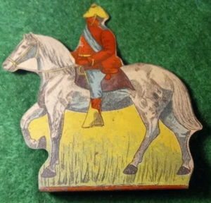 Antique 1920's Tin Painted Horse & British Soldier for Army Games - Picture 1 of 3