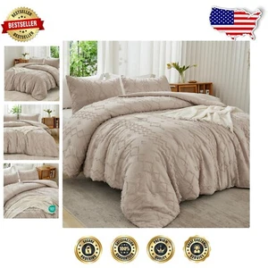 Elegant Twin Comforter Set 66x90 Inches - Boho Tufted Design & Pillowcase - Picture 1 of 9