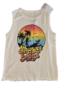 Netflix Stranger Things Tank Top Youth Cream Demogorgon Ruffle Size Small - Picture 1 of 8