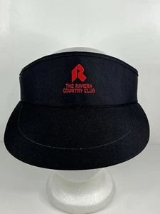 Vintage Riviera Country Club Adjustable Visor Black SWEATBAND NEEDS CLEANED! - Picture 1 of 16