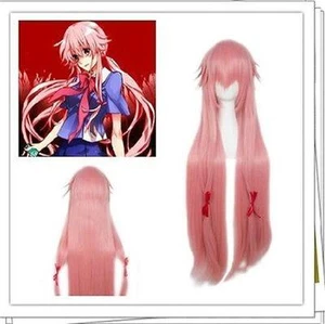 ¡LO ÚLTIMO! Peluca recta estilo rosa humo 40" Cosplay Future Mirai Nikki Yuno Gasai - Imagen 1 de 2