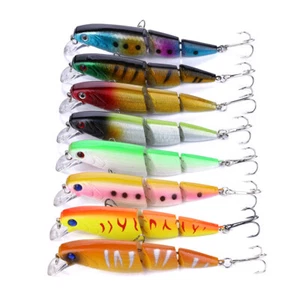 8PCS Jointed Fishing Lures Crankbait 10.5cm/14g Minnow Swimbait Wobbler Bait - Picture 1 of 13