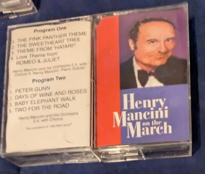 2 Henry Mancini His Greatest Hits Pink Panther Peter Gunn On The March Cassette - Изображение 1 из 3