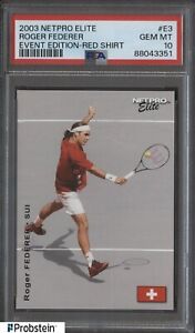 2003 Netpro Elite Event Edition Tennis #E3 Roger Federer Red Shirt PSA 10