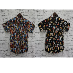 De Moda Mens Hawaiian Shirt Summer 100% Cotton Black Jack Beer Blast Print - Picture 1 of 8