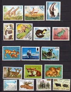 les animaux sauvages un lot de 15 timbres /TE5550 - Imagen 1 de 1