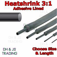 Adhesive Heat shrink 3:1 Black Waterproof Heatshrink Glue Lined Tube Sleeve