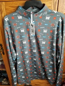 Camisa de golf con cremallera 1/4 de antepadres XXL Isuzu estampado completo nueva con etiquetas - Imagen 1 de 6