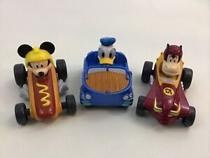 Disney Mickey Mouse Roadster Racer Diecast Mickey Donald Horace Lot 3Pc Lot Z