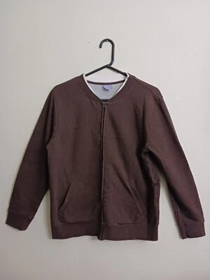 Laura Scott 42" Bust L Heather Brown Thick Zipper Knit Jacket - Image 1 of 4