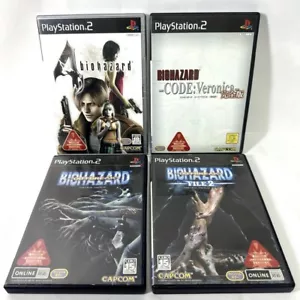 CAPCOM Resident Evil Biohazard Outbreak 1&2 Code Veronica Set of 4 PS2 Tested - Picture 1 of 8