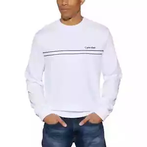 Calvin Klein Men's Crew Neck Sweatshirt White - Picture 1 of 4