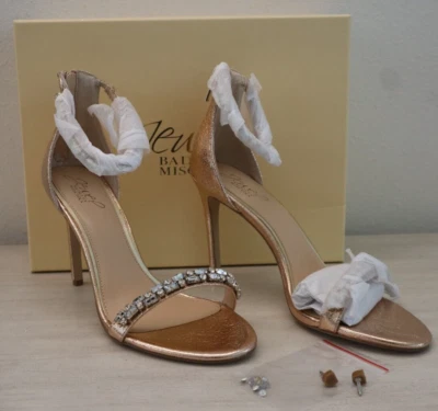 Jewel Badgley Mischka Sz 9.5 M Rose Gold Metallic Campbell Jeweled Stiletto $119 - Image 1 of 4