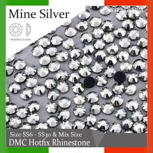 100 1000 STRASS MINE SILVER TERMOADESIVI HOTFIX STRAS 3 4 5 6 BRILLANTINI NERO - Foto 1 di 6