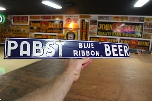 RARE PABST BLUE RIBBON BEER MILWAUKEE WISCONSIN PORCELAIN METAL DEALER BAR SIGN - Picture 1 of 14