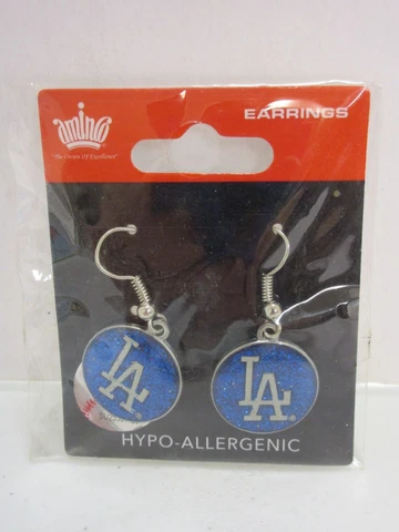 Los Angeles Dodgers LA Dodgers dangle glitter sparkle round earrings NEW Cover
