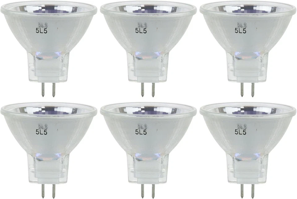 6Pack MR11 Light Bulb, GU4 w/ Open Cover, 35W, 3200K, 10° Narrow, 12V - Image 1 of 4