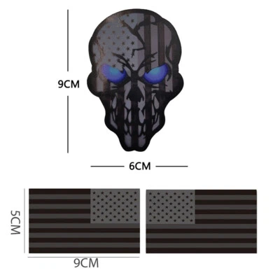 Reflective USA American US Flag Sticker Tactical Hook Loop Patch Fastener Badge - Image 1 of 3