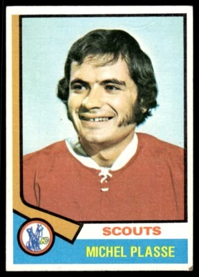 1974-75 Topps Hockey Card Michel Plasse Kansas City Scouts #257 VG - Image 1 of 2