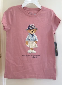Polo Ralph Lauren Girls Polo Bear Cotton T-Shirt Size 5 - Picture 1 of 6
