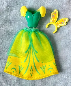 Carina bambola Polly Pocket verde fata/principessa vestito e camicetta con fascia - Foto 1 di 1