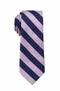 Boy's - Youth Pink and Navy School College Striped Necktie - NWT - Picture 1 of 2