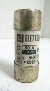 FUSIBLE ELETTRO ITALIA 80A,690V U2.080 - Imagen 1 de 4