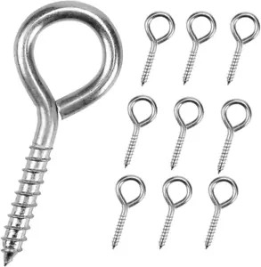 Eye Hooks Screw 2.5 Inches - 10 Pcs Stainless Steel Heavy Duty Eye Bolts Screw i - Picture 1 of 12