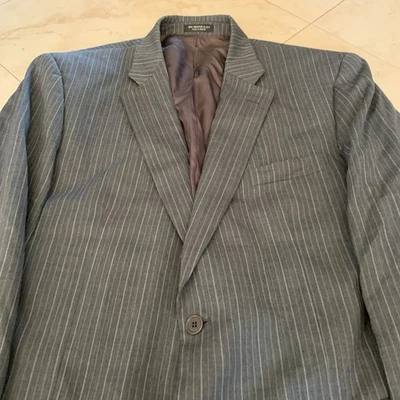 Chaqueta Blazer John Varvatos Star EE. UU. 46R 100% Lana 2 Botones Rayas Foto 1 de 4