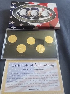 2001 D Gold Edition State Quarter Collection with Certificate of Authenticity - Picture 1 of 2