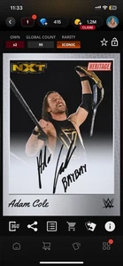 Topps Slam WWE *Digital* 2020 Heritage Silver Signature - Adam Cole 99cc ICONIC - Picture 1 of 1