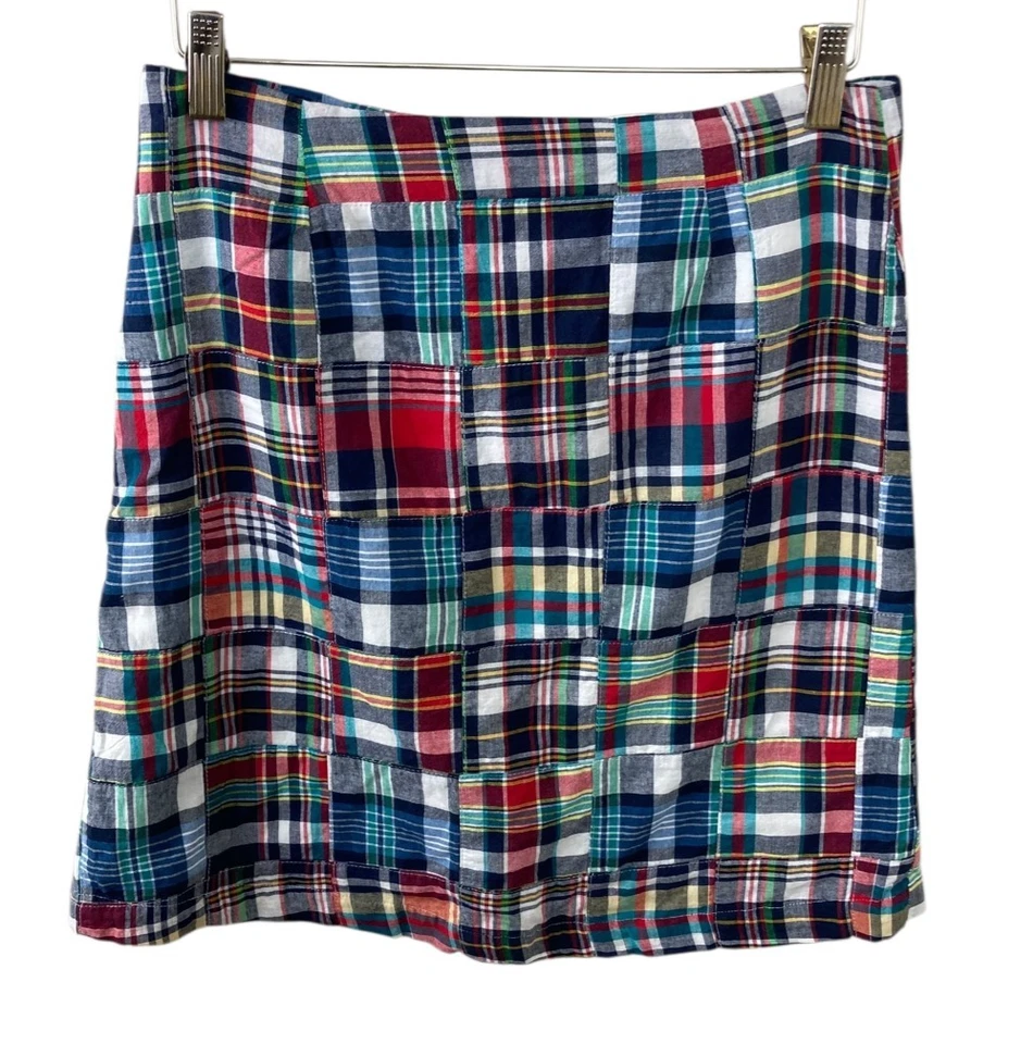 Falda a Cuadros Náufrago Nantucket Island Madras Talla 2 Costa Este Preppy Foto 1 de 3