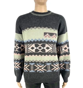 Cosby Vintage Retro 90s Men Horse Grey Sweater Jumper Size L - Picture 1 of 9