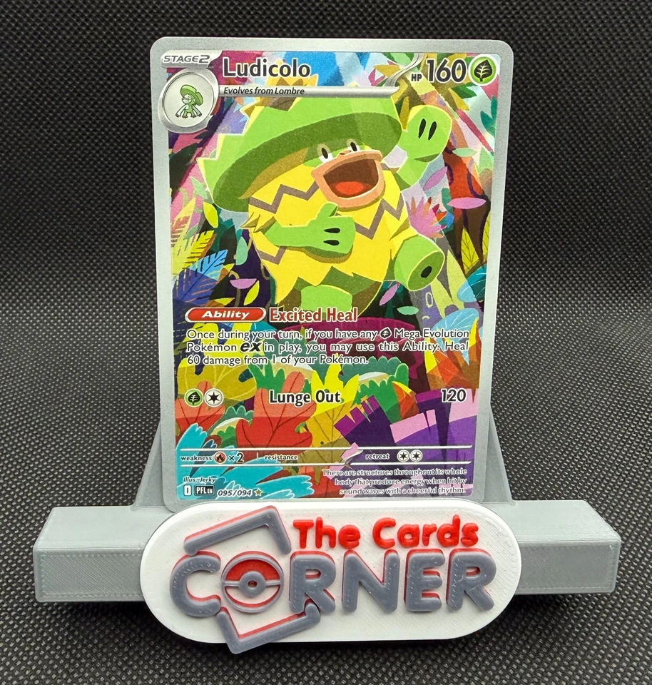 Ludicolo 插图 罕见 095/094 口袋妖怪幻影火焰 近乎完好 — 第 1/1 张图片