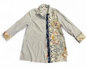 Chico gestreiftes Paisley, Print Button-Down Hemd, Gr. Large  - Bild 1 von 8