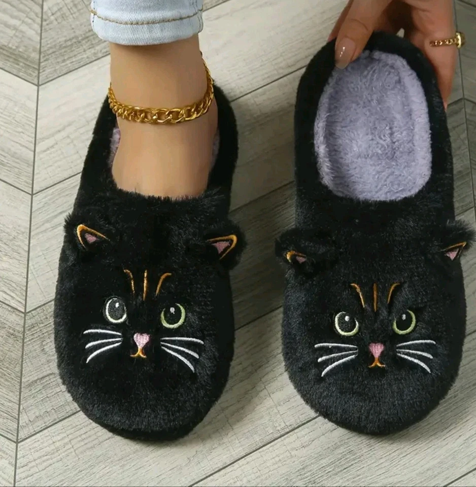 Zapatillas Gato Negro US 9.5-10 Talla 11 en Longitud Interior Navidad NUEVAS Envío Gratis Foto 1 de 2