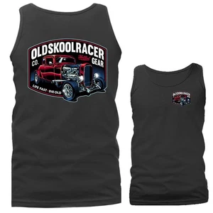 Old Skool Racer Hot Rod Garaje Clásico Vintage Coche Vehículo Tanque Top - Imagen 1 de 11